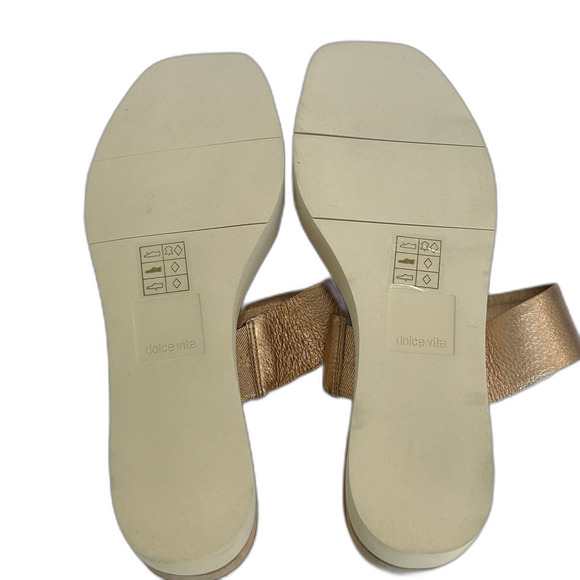 Dolce Vita Sandals Women’s Size 7.5 Color Metallic Rose Gold Beige Parni - Picture 6 of 10